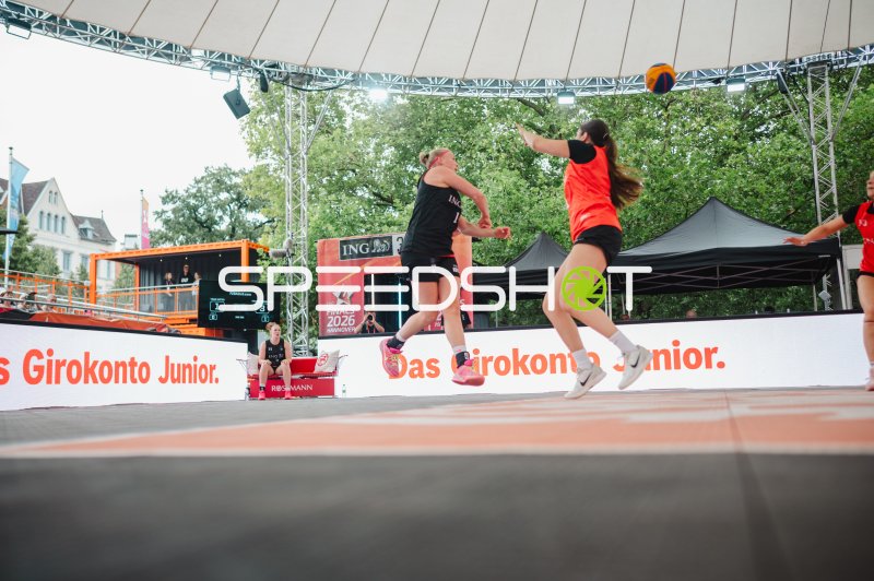 3x3-Basketball: Wurfaktion bei den FIBA 3x3 Finals 2026 in Hannover