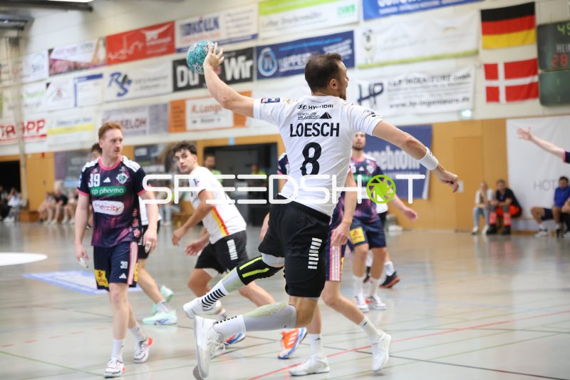 Gabriel Loesch (#8; PAUC Handball) beim Wurf in Schneverdingen