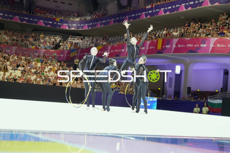 Ukraine-Gruppe mit Reifen-Kür bei der Rhythmischen Sportgymnastik WM 2026