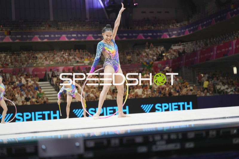 Rhythmische Sportgymnastik – Gruppenübung mit Reifen bei der WM 2026