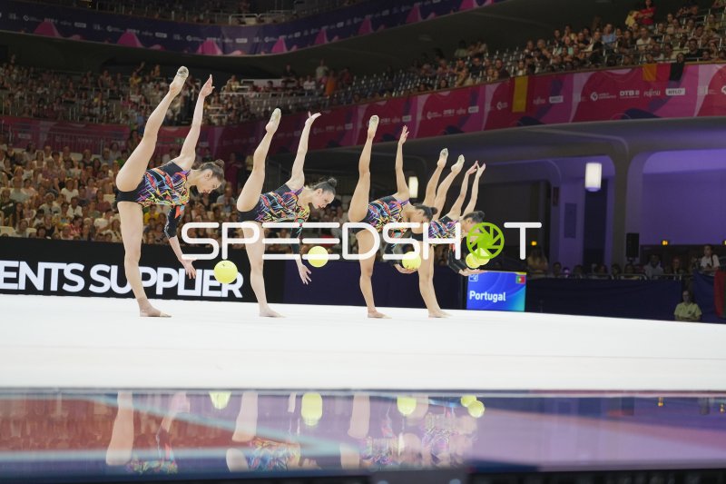Portugal bei der Gruppenübung mit Ball – WM Rhythmische Sportgymnastik Frankfurt