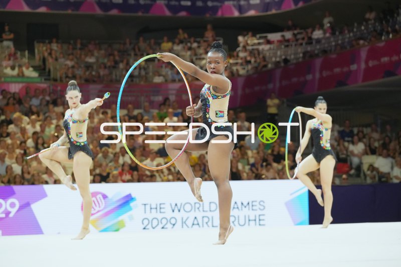 Südafrika-Gruppe bei Reifen-Übung bei den World Games 2029 Karlsruhe
