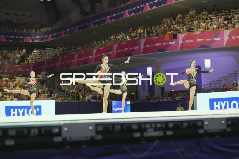 Zypern-Gruppe bei der Gruppenübung mit Ball bei der Rhythmischen WM 2026