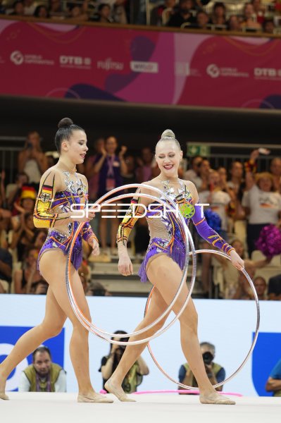 Deutsche Gruppe bei Reifen-Übung bei der Rhythmischen Sportgymnastik WM 2026