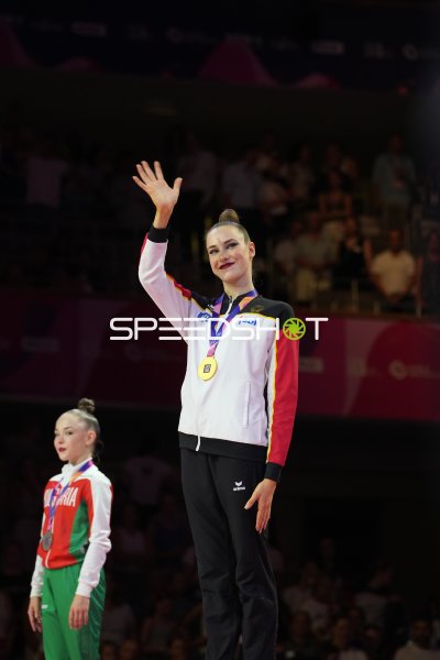 Siegerehrung bei der Rhythmischen Sportgymnastik-WM 2026 in Frankfurt