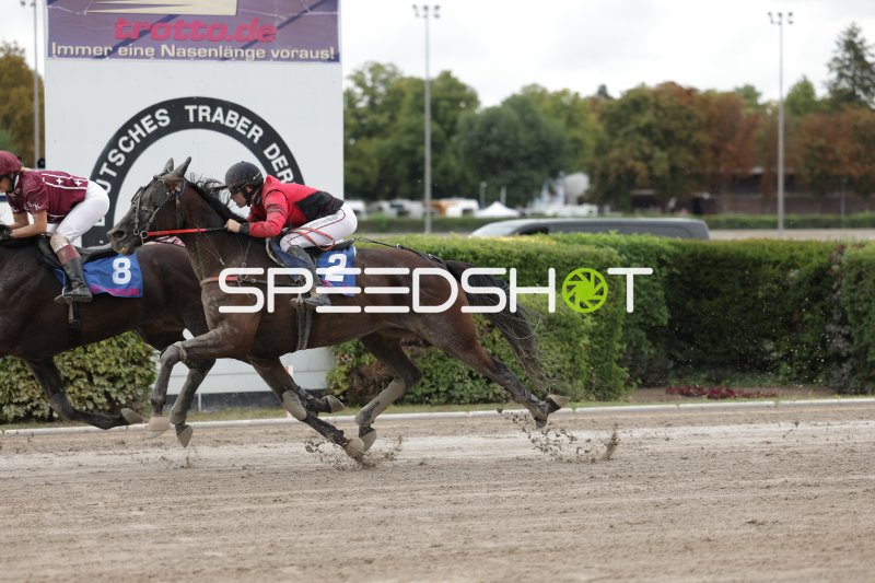 Jockey (#2) im Galopp auf der Rennbahn Berlin Mariendorf