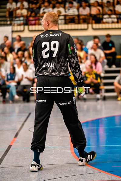 David Spath (#29; Rhein Neckar Löwen) im Tor der Sporthalle Kornwestheim