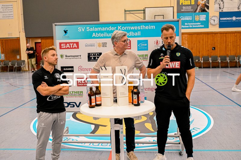 Pressekonferenz nach dem Spiel in der Sporthalle Ost Kornwestheim