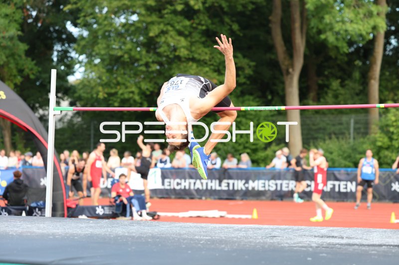 Startnummer 178 im Hochsprung bei den Leichtathletik-Meisterschaften in Hannover