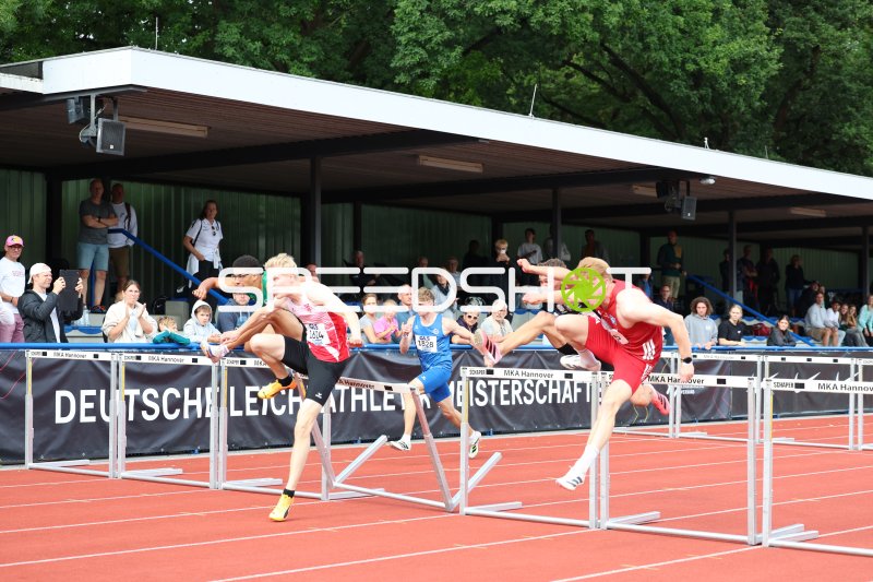 Justus Suhr (1614) und Kristian HREN (1828) bei der Deutschen Leichtathletik-Meisterschaft in Hannover