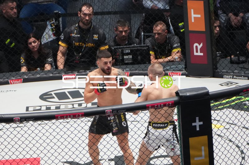 MMA-Kampf in der Octagon-Arena der Deutschen Bank Park Frankfurt