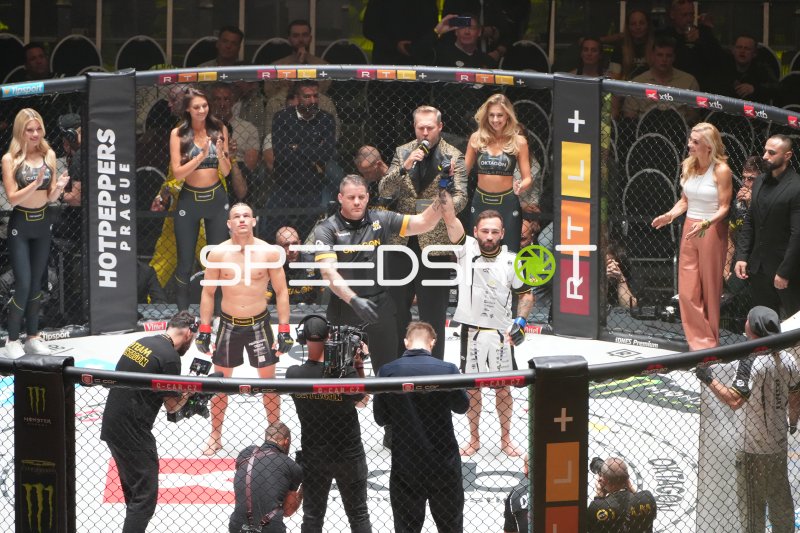 Deniz Ilbay im Oktagon bei MMA-Event in Frankfurt