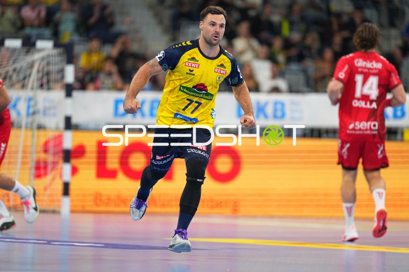 Dani Baijens (#77; Rhein Neckar Löwen) im Spielaufbau gegen MT Melsungen