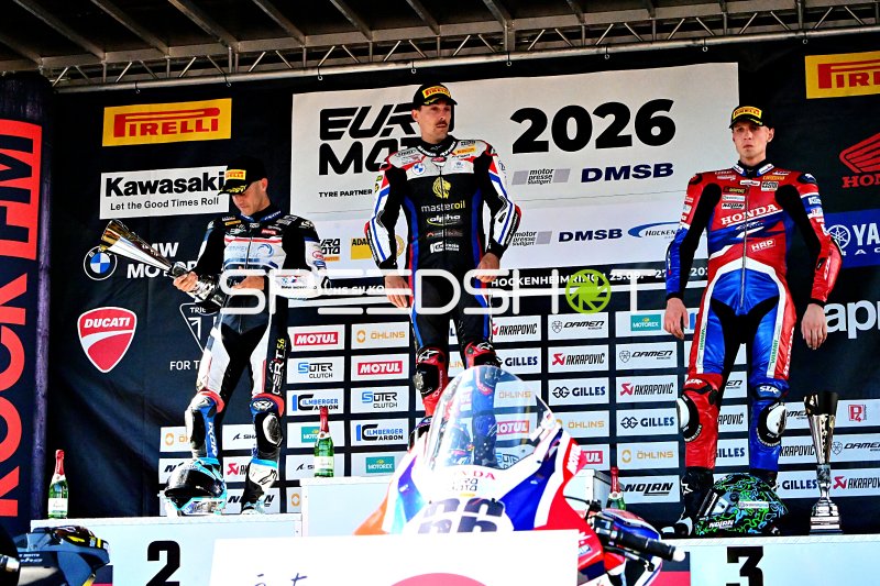 Siegerehrung der Motorrad-Europameisterschaft 2026 in Hockenheim