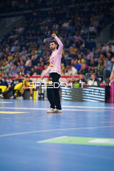 Matija Spikic (#1; ThSV Eisenach) jubelt in der SAP Arena Mannheim