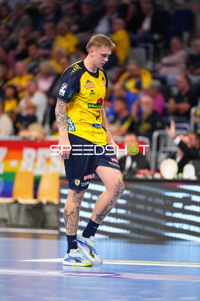 Edwin Aspenbäck (#78; Rhein Neckar Löwen) in der SAP Arena Mannheim