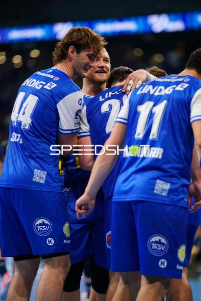ThSV Eisenach Spieler in Mannheim beim Teamjubel
