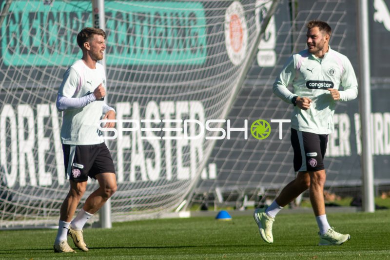 Lars Ritzka und Marcus Mathisen beim Training des FC St. Pauli