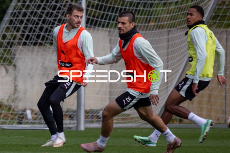 Youssoupha Niang, Adam Dzwigala und Lars Ritzka im FC St. Pauli Training