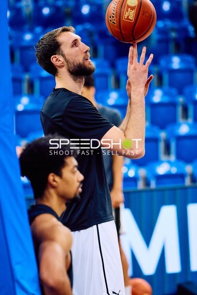 Spieler während des Aufwärmens