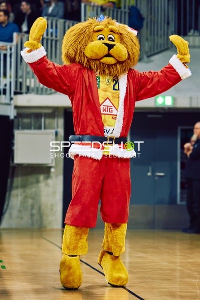 Maskottchen auf dem Spielfeld