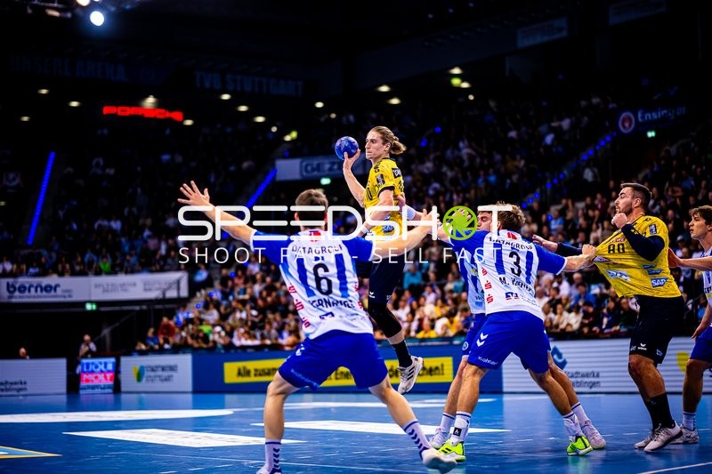 Handball I Herren I Saison 2023-2024 I Liqui Moly Handballbundesliga I 18. Spieltag I TVB Stuttgart - Rhein-Neckar Löwen I 23.12.2023