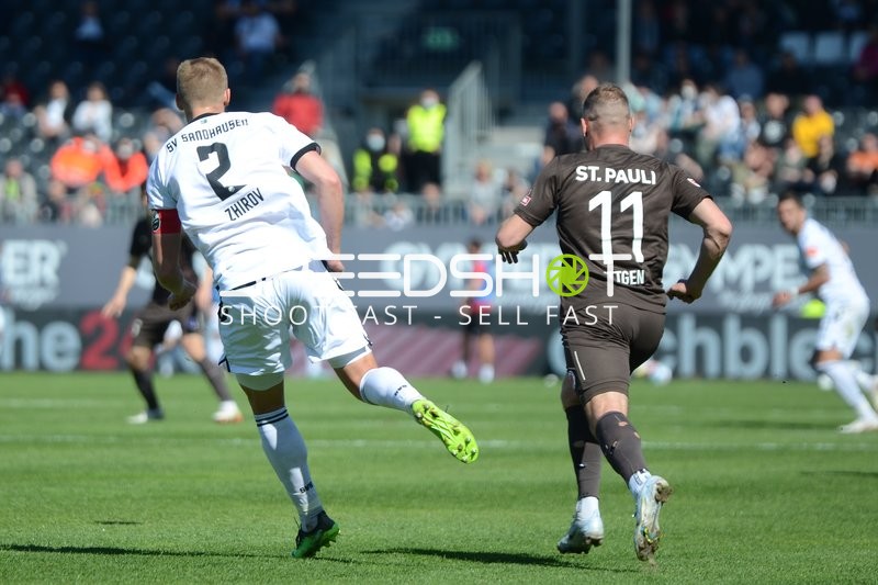 Fußball I Herren I Saison 2021-2022 I 2. Bundesliga I 30.Spieltag I SV Sandhausen - FC St. Pauli I 16.04.2022