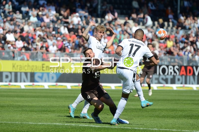 Fußball I Herren I Saison 2021-2022 I 2. Bundesliga I 30.Spieltag I SV Sandhausen - FC St. Pauli I 16.04.2022