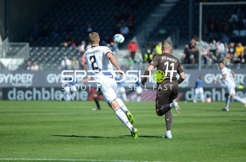 Fußball I Herren I Saison 2021-2022 I 2. Bundesliga I 30.Spieltag I SV Sandhausen - FC St. Pauli I 16.04.2022