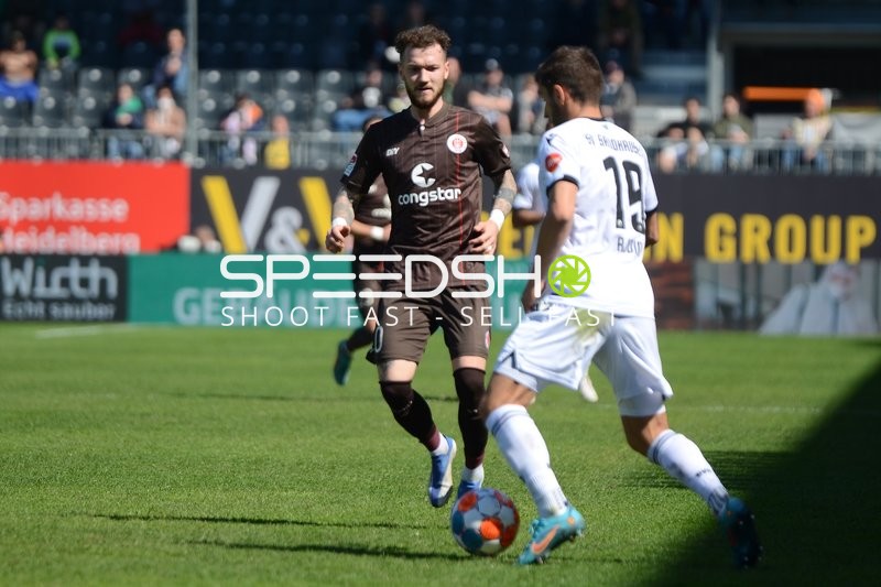 Fußball I Herren I Saison 2021-2022 I 2. Bundesliga I 30.Spieltag I SV Sandhausen - FC St. Pauli I 16.04.2022