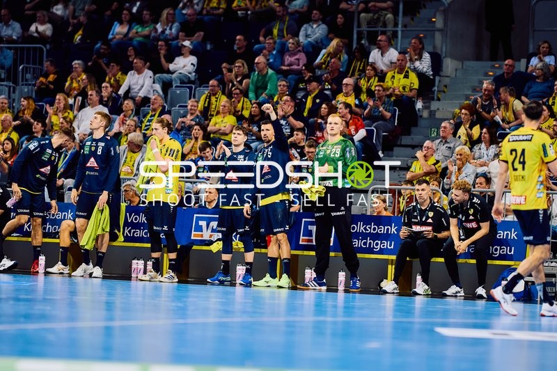 Rhein-Neckar Löwen auf der Spielerbank