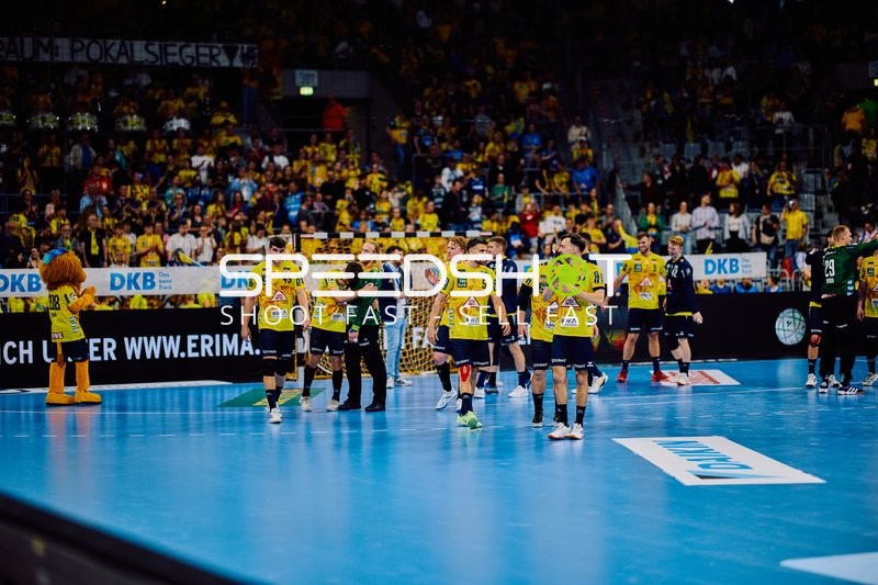 Rhein-Neckar Löwen Spieler während des Spiels