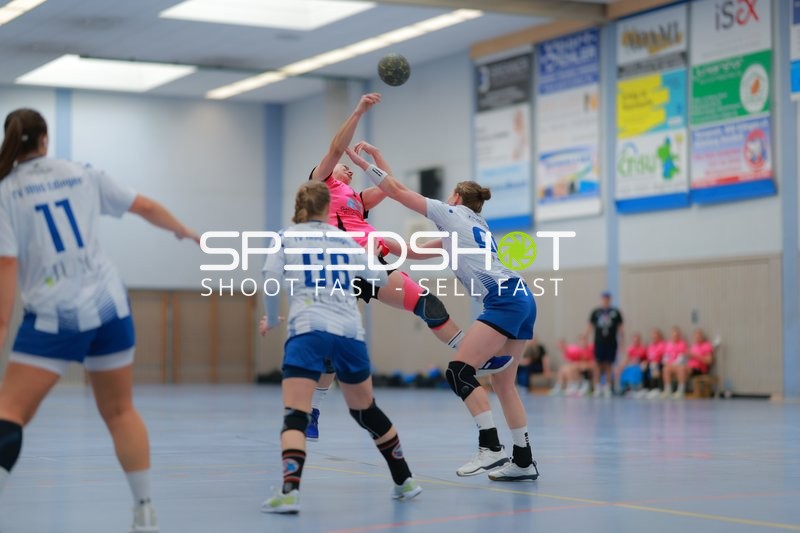 Spielerin der SG Nußloch im Wurf gegen TV Edingen