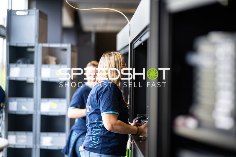 Vorbereitungen für Handballspiel