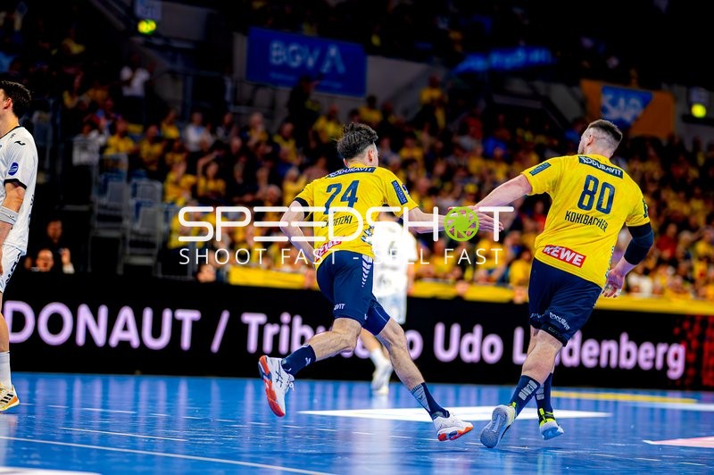 Rhein-Neckar Löwen Spieler jubeln