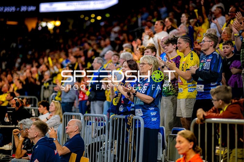 Jubelnde Fans auf der Tribüne