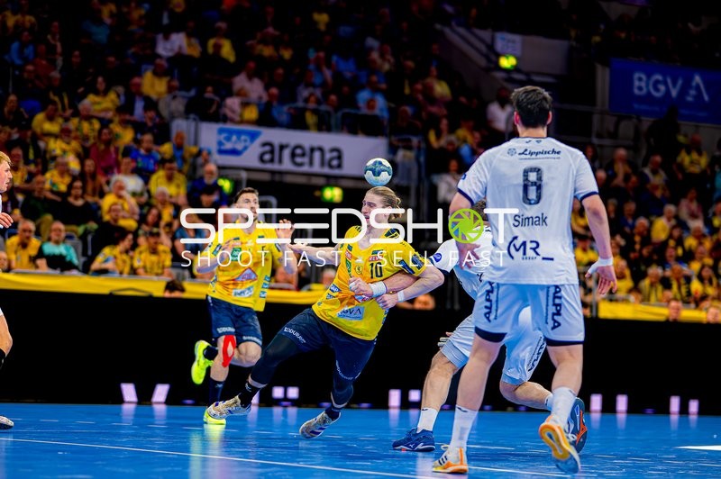 Handballpass im Spiel Rhein-Neckar Löwen gegen TBV Lemgo