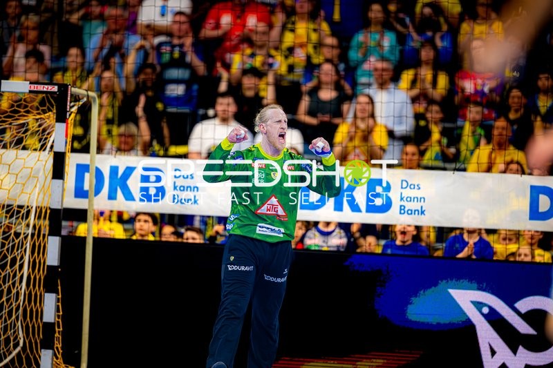 Jubelnder Torhüter der Rhein-Neckar Löwen