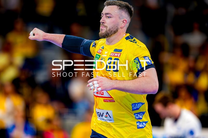 Spieler jubelt bei Rhein-Neckar Löwen