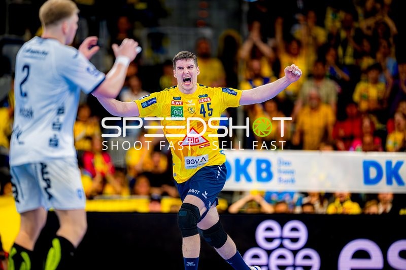 Jubel von Rhein-Neckar Löwen Spieler