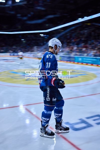 Spieler der Adler Mannheim in Aktion