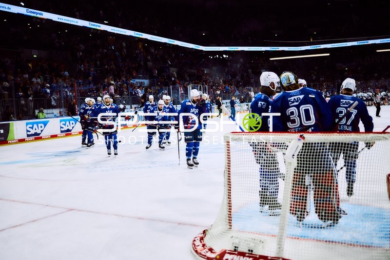 Adler Mannheim feiern auf dem Eis