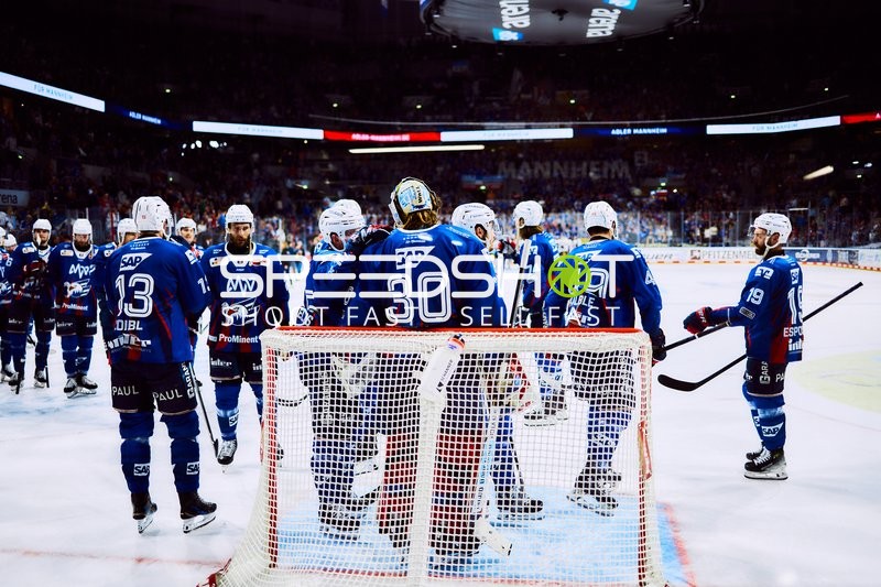 Adler Mannheim feiern Playoff-Sieg gegen Eisbären Berlin