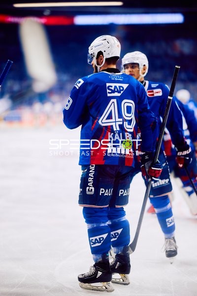 Spieler der Adler Mannheim auf dem Eis