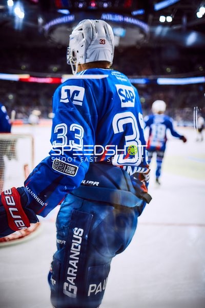 Adler Mannheim Torwart in Aktion