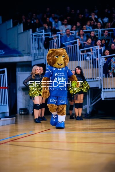 Maskottchen der MLP Academics Heidelberg im SNP Dome