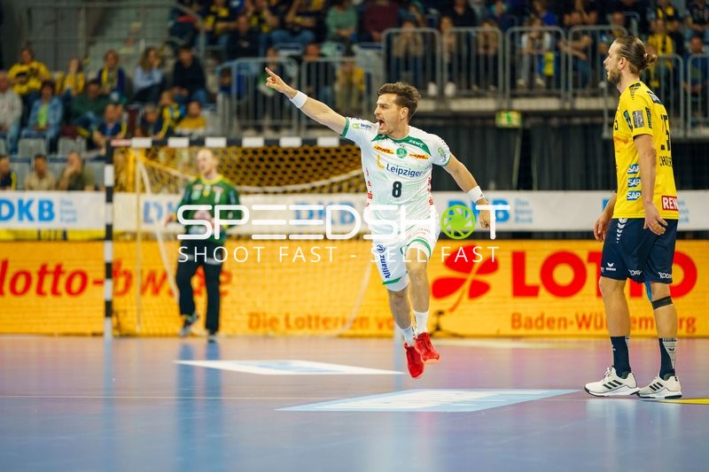 Lucas Krzikalla (8, SC DHfK Leipzig) jubelt nach Tor