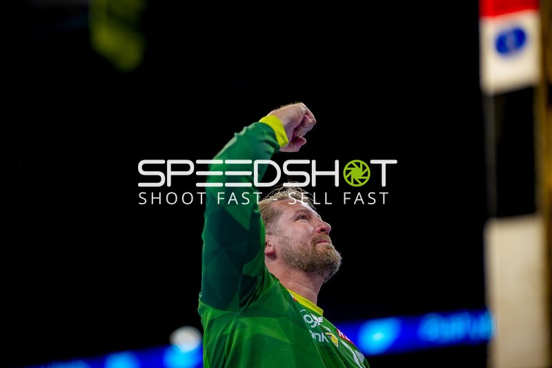 Mikael Appelgren (1, Rhein Neckar Löwen) jubelt