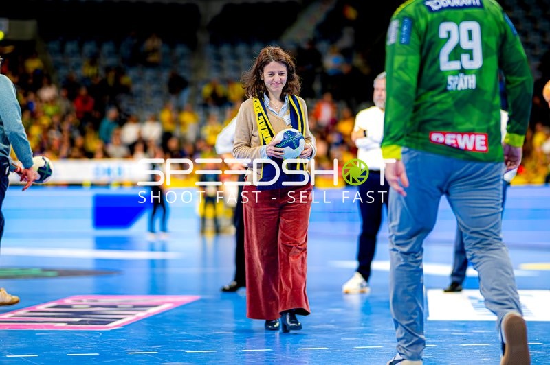 Spieler David Späth (29, Rhein Neckar Löwen) im Vordergrund