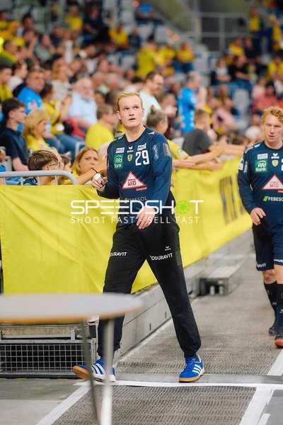 David Späth (29, Rhein Neckar Löwen) am Spielfeldrand